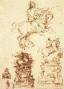 Leonardo  Da Vinci Study for the Trivulzio Equestrian Monument oil on canvas